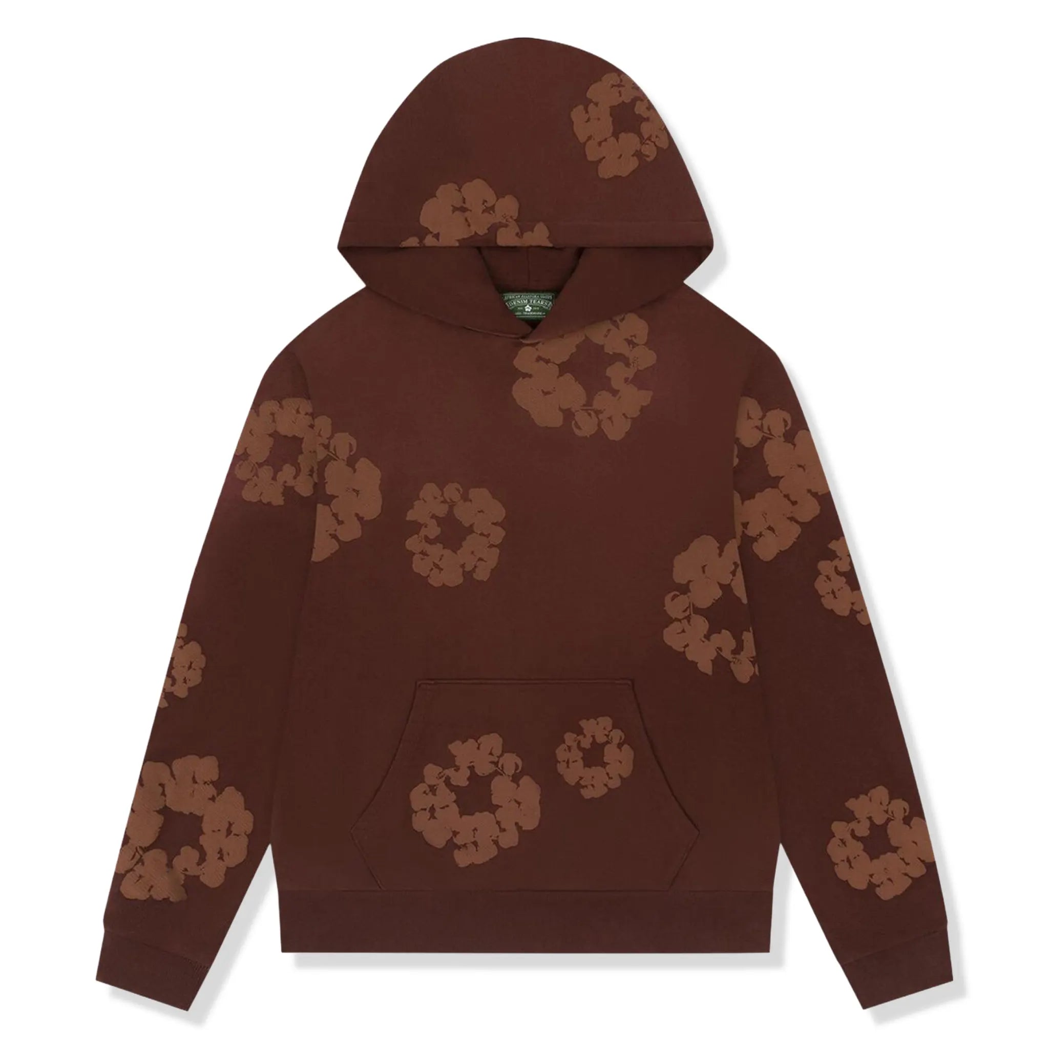 Front View of Denim Tears Cotton Wreath Brown Monochrome Hoodie SS25THD0643